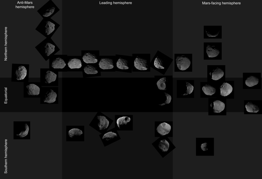HRSC images of Phobos as of April 2008